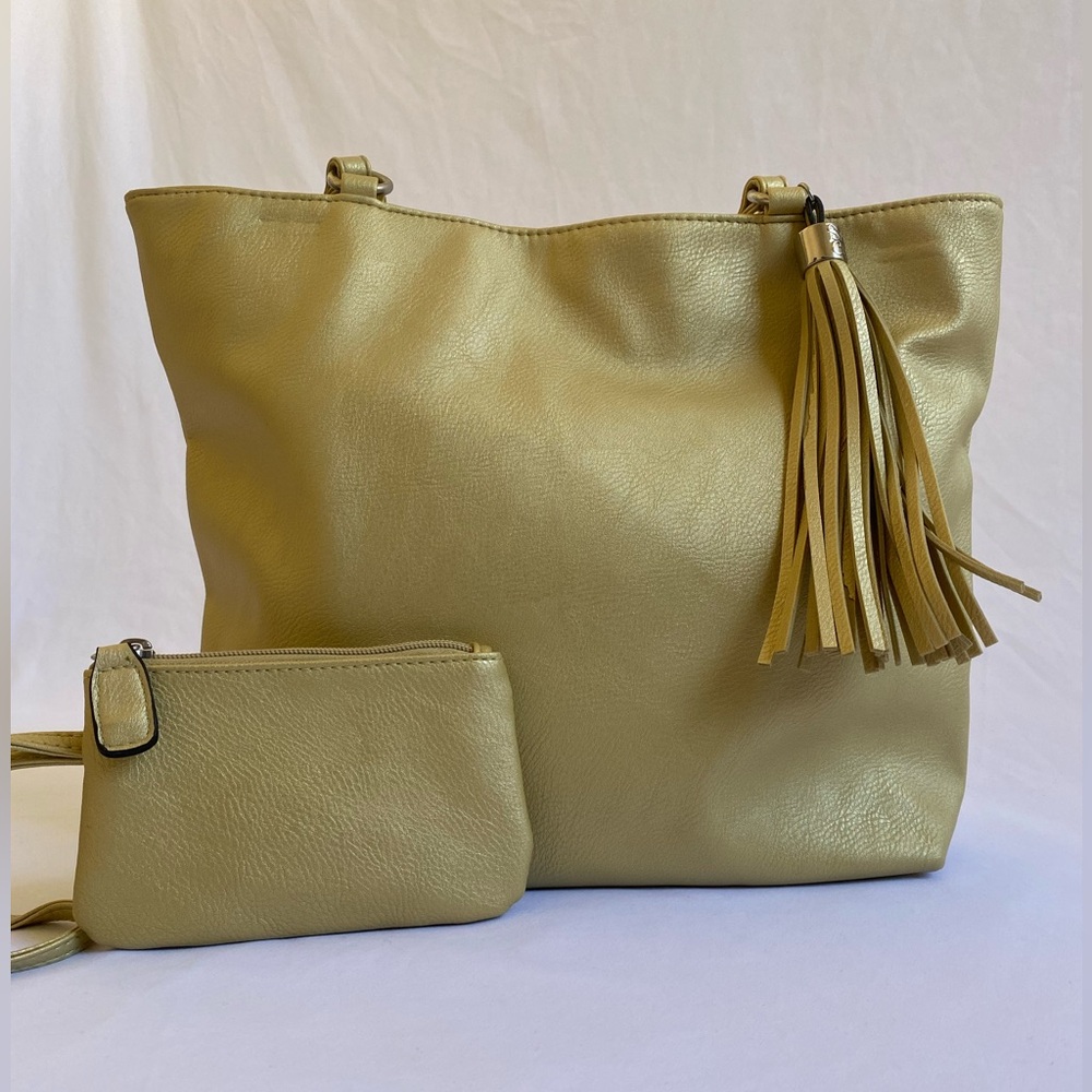 New no tags STYLE & CO Tasseled Tote Bag and Pouch.